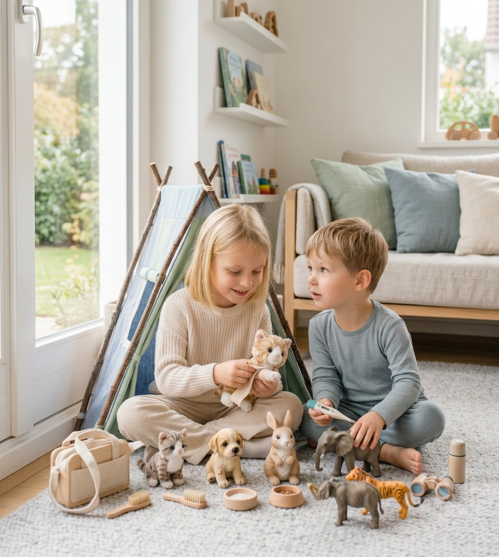 Rescue and care for toy animals.
