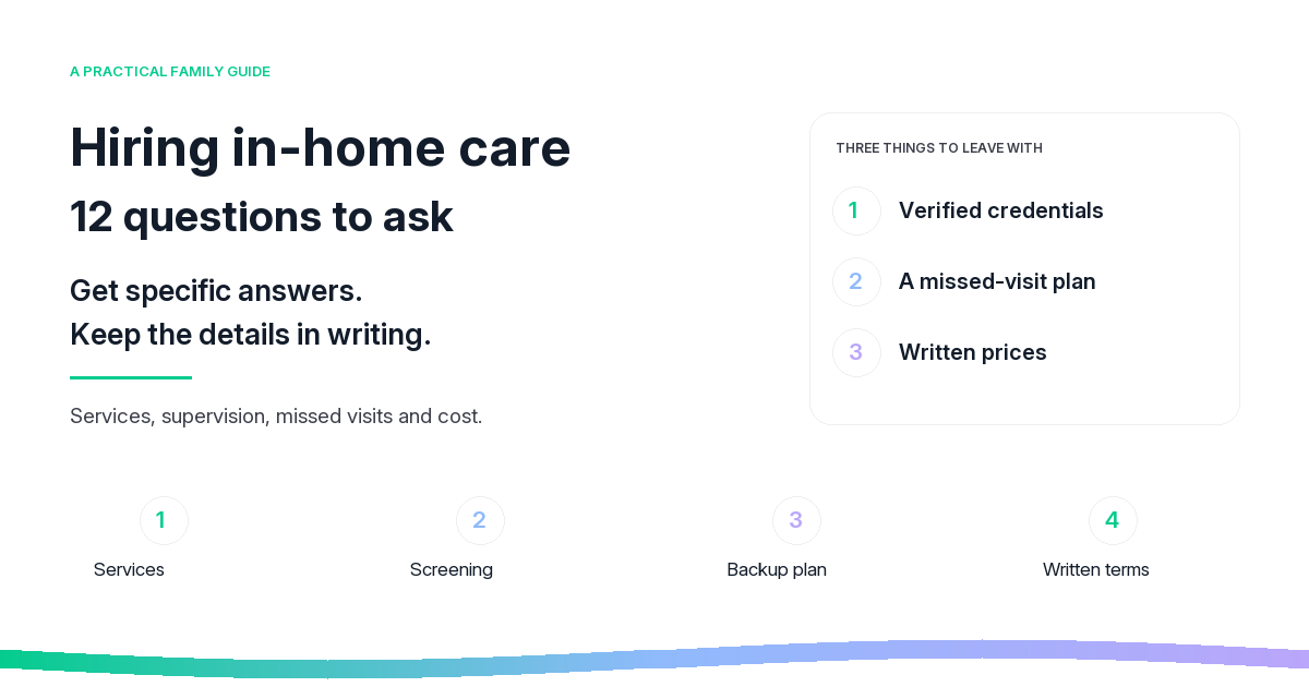 How to Vet an In-Home Care Agency: 12 Questions