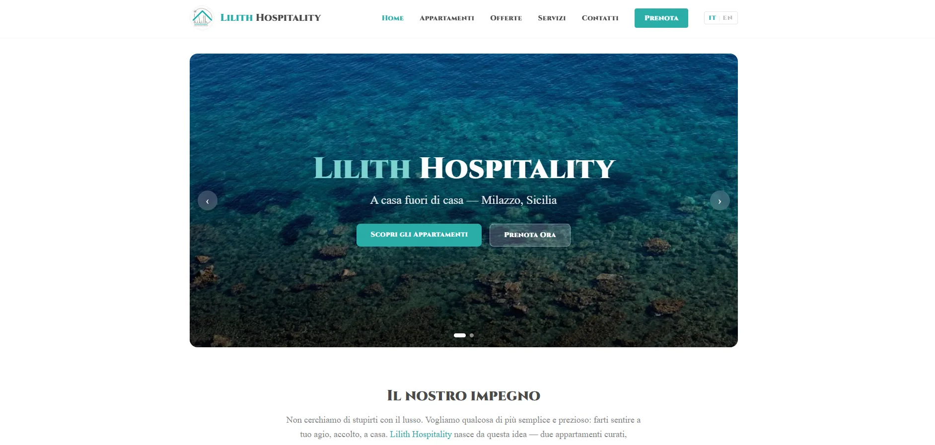 Lilith Hospitality a Milazzo: la tua casa fuori casa in Sicilia. Due comodi appartamenti vacanze con ogni comfort a soli 500 metri dal porto per le Isole Eolie
