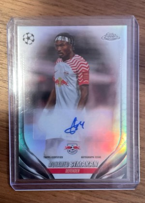 2021-22 Topps Chrome UEFA Champions League Autographs Mohamed Simakan, graded 9.5