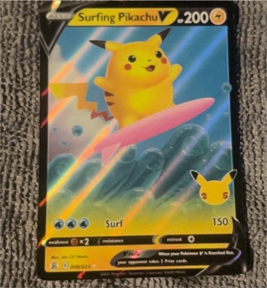 Surfing Pikachu V graded 7
