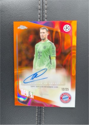 Manuel Neuer 2025-26 Topps Chrome UEFA Club Competitions Orange Superstar Sensations Autograph, graded 9.5