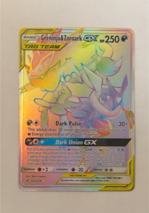 Greninja & Zoroark GX (Secret), graded 7.5