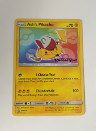 Ash's Pikachu - SM108, graded 8.5