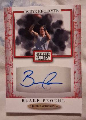 2021 SAGE Premier Draft Autographs Red #A145 Blake Proehl, graded 9.0