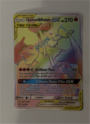 Charizard & Braixen GX (Secret), graded 5.0