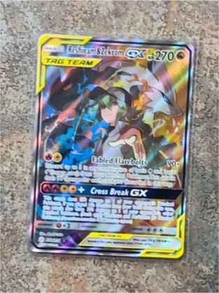 Reshiram & Zekrom GX (Full Art) graded 9