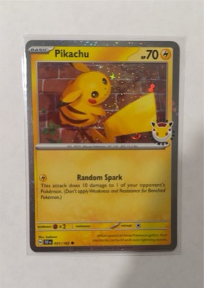 Pikachu - 051/162 (Cosmo Holo), graded 9.5