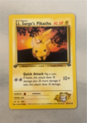 Lt. Surge's Pikachu, graded 8.5