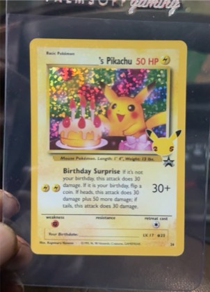 ______'s Pikachu, graded 2.0