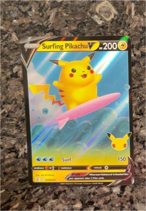 Surfing Pikachu V, graded 9.0