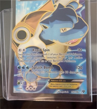 Blastoise EX (142 Full Art), graded 8.5