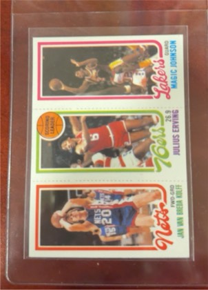 Magic Johnson / Julius Erving / Jan Van Breda Kolff, graded 9.0