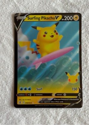 Surfing Pikachu V, graded 9.5
