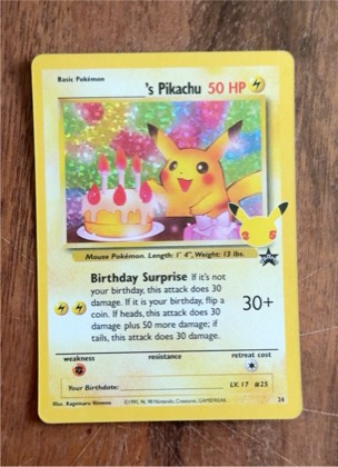 's Pikachu, graded 8.5