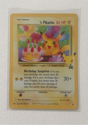 ______'s Pikachu, graded 7.5