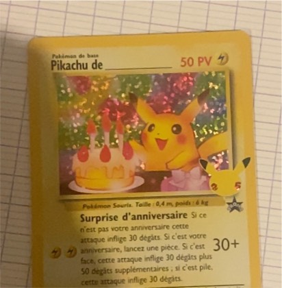 Pikachu de ____, graded 9.0