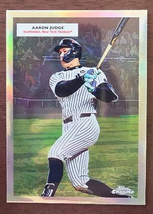 Aaron Judge 2025 Topps Chrome Refractor, graded 9.0