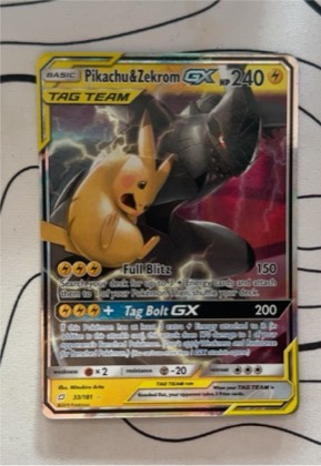 Pikachu & Zekrom GX, graded 8.5