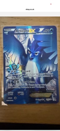 Articuno EX (Team Plasma) (132 Full Art), graded 8.0