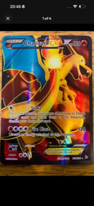 Charizard EX (100 Full Art), graded 4.0