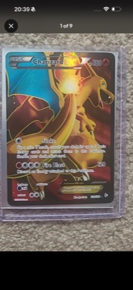 Charizard EX (100 Full Art), graded 9.0