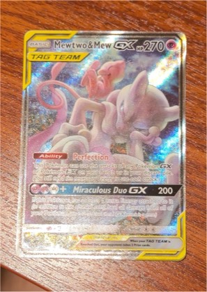 Mewtwo & Mew GX (Secret), graded 9.0