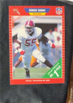 1989 Pro Set Derrick Thomas #498 Rookie Card, graded 8.0