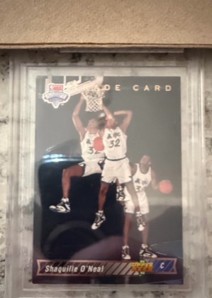 1992-93 Upper Deck Shaquille O'Neal Trade Card #1b, graded 5.0