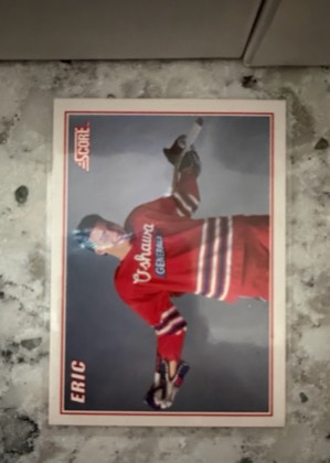 1990 Score Young Superstars #40 Eric Lindros, graded 8.5