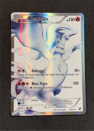 Reshiram (113 Full Art), graded 2.5
