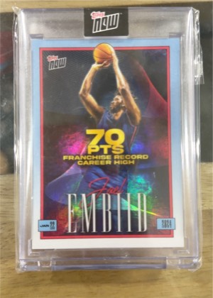 2024 Topps Now Joel Embiid 70 Points Franchise Record, graded 9.0
