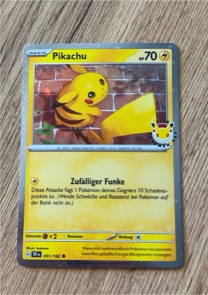 Pikachu - 051/162 (Cosmo Holo), graded 2.5