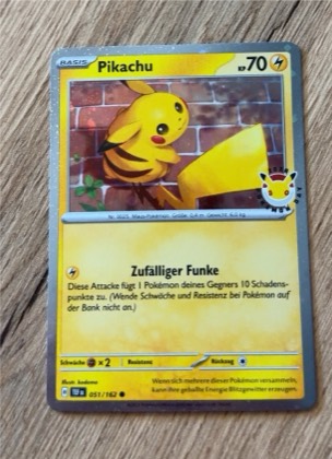 Pikachu - 051/162 (Cosmo Holo), graded 2.5