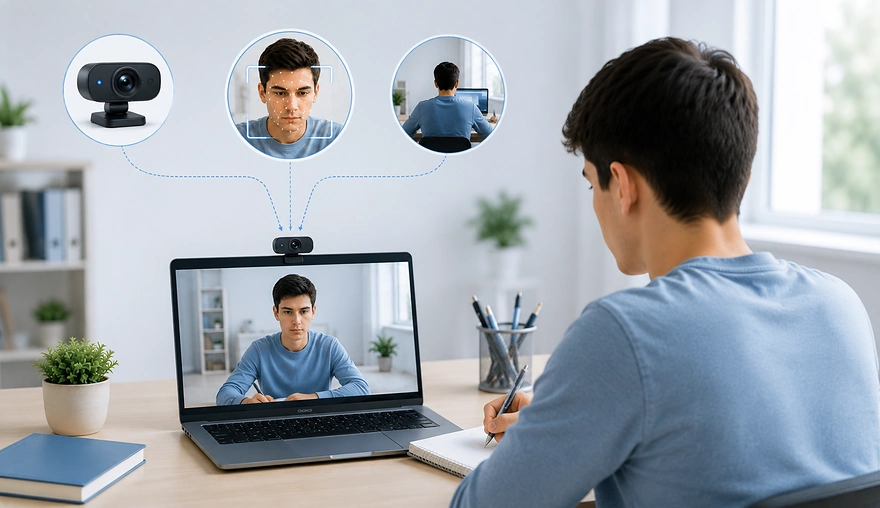 Understanding Online Exams with Webcam Monitoring
