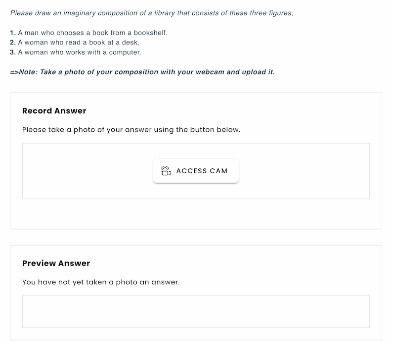 Sample photo capture question