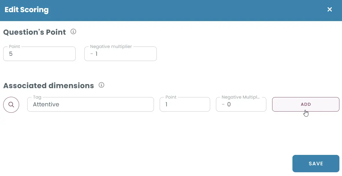Scoring settings for blank answers