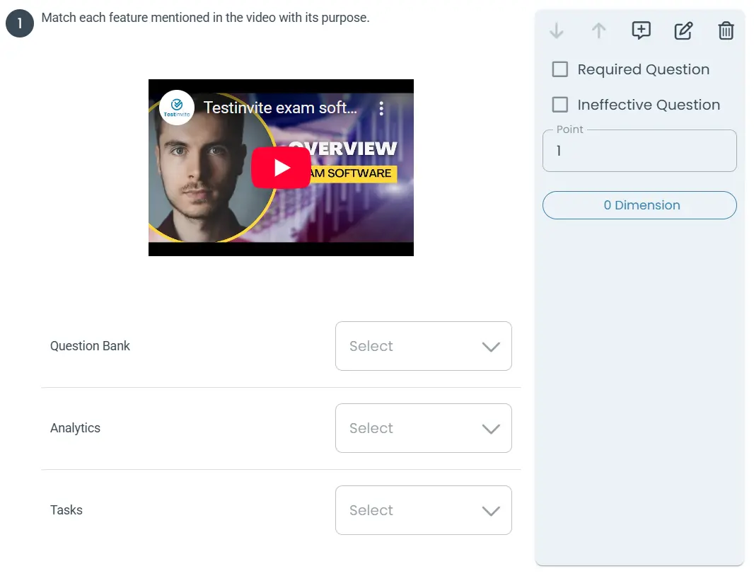 Video-based matching question