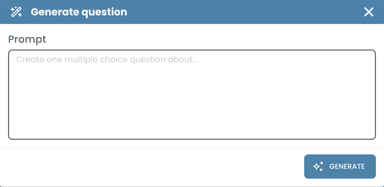 Generating a multiple choice question with AI