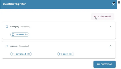 Use Question Tag Filter to find specific questions more easily.