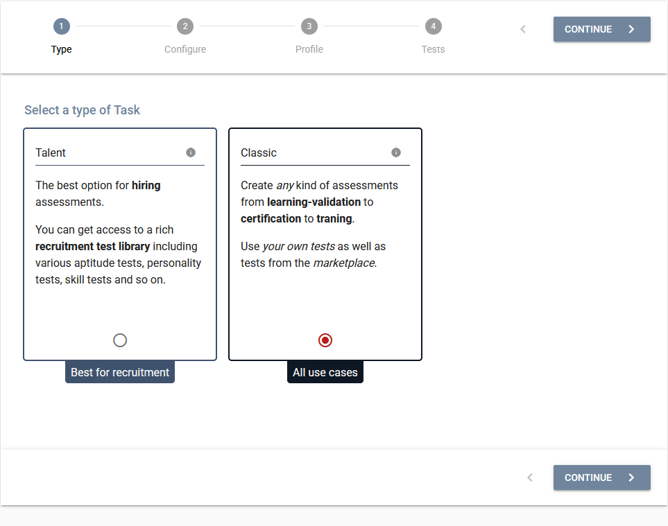 Task creation step by step