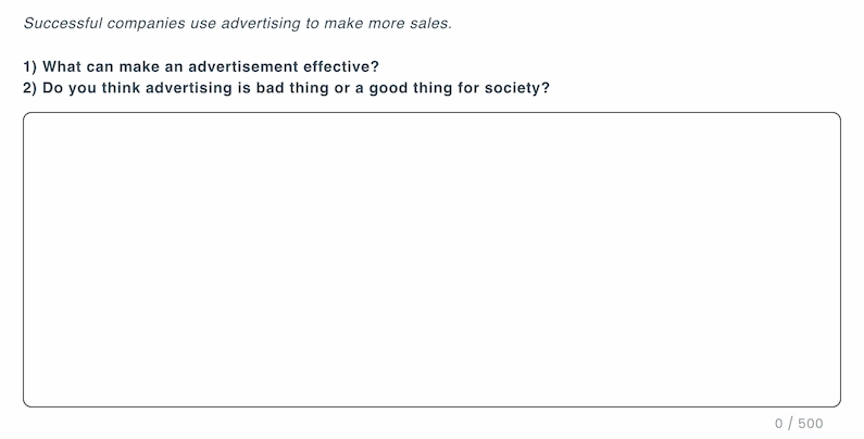 Sample long text question