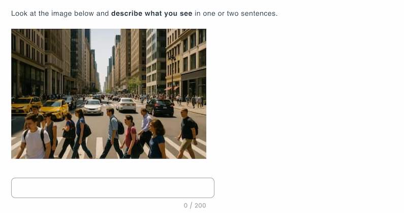 Sample picture description question