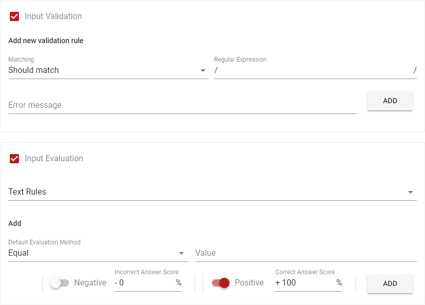 Input validation and evaluation