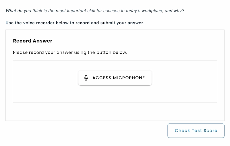 Example speaking question