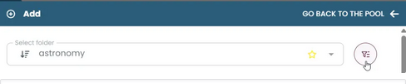 Click the filter icon to open advanced filtering options and refine your question selection.