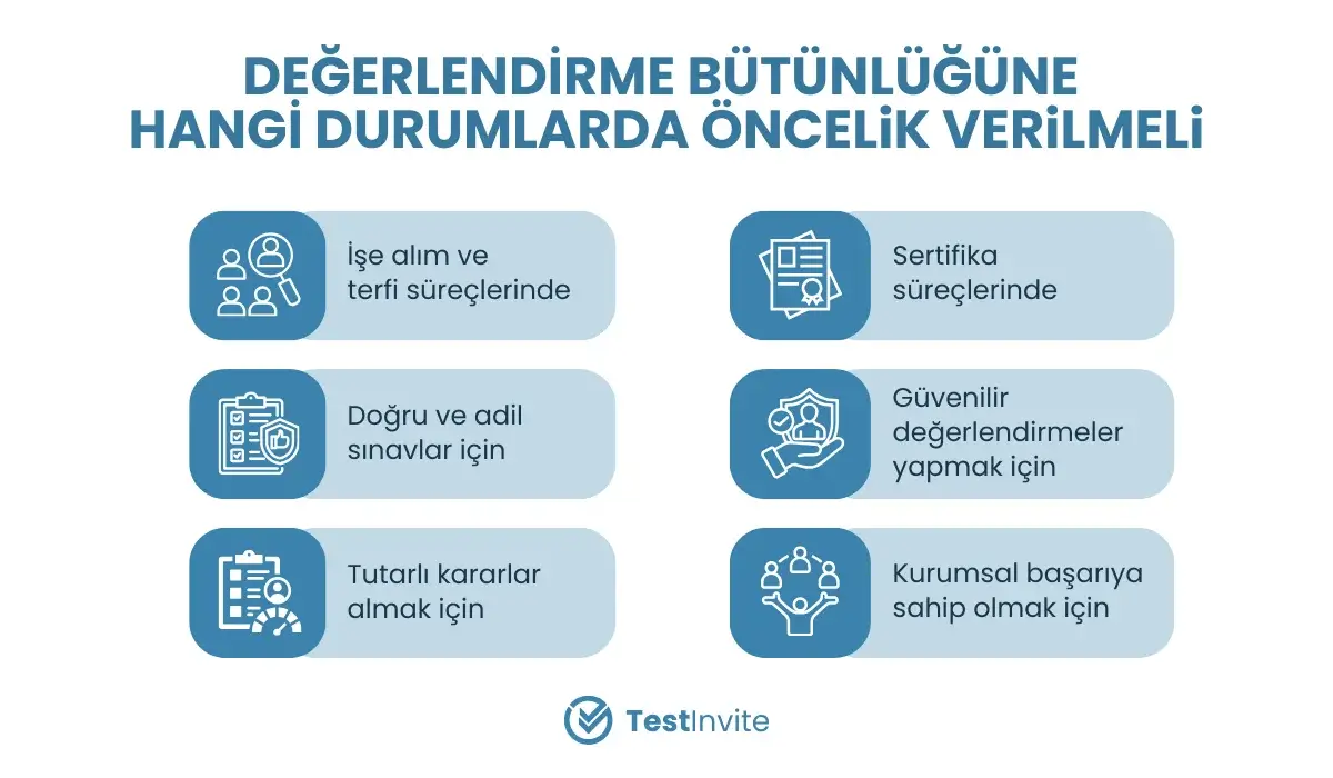 Değerlendirme bütünlüğüne önem verilmesi gereken durumlar