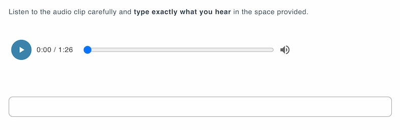 Sample audio transcription question