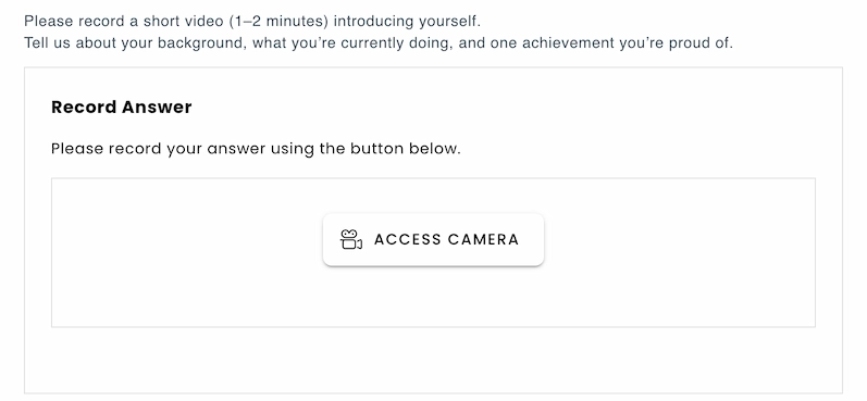 Sample video recording question