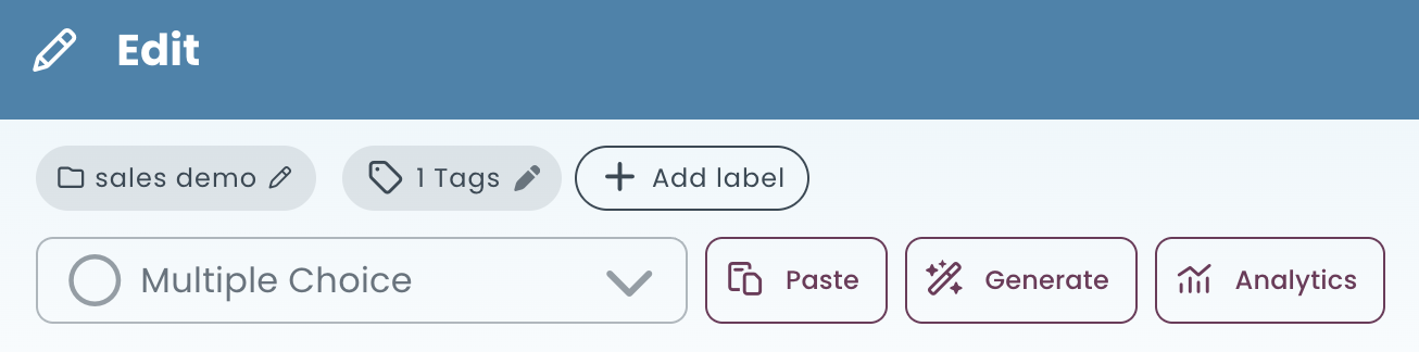 Assigning folder and tags to a question